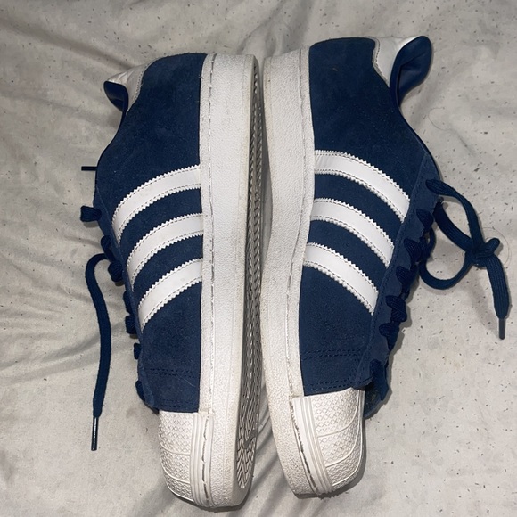 Mens navy blue adidas shell toe size 8 no box - Picture 3 of 6